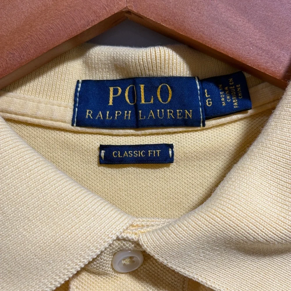 Ralph Lauren Men's Light Yellow Polo Short Sleeve Shirt Size L - Picture 3 of 8